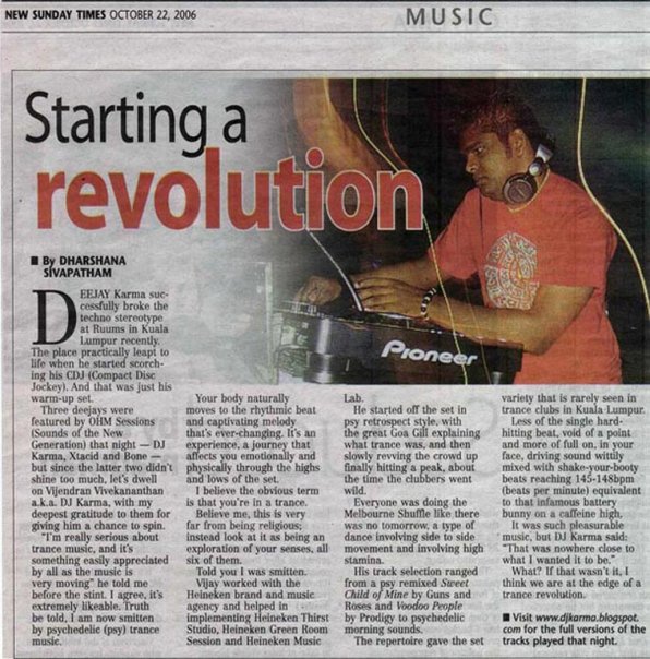 New Sunday Times feature, Starting a revolution